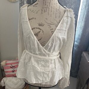 NWT cream Zara blouse